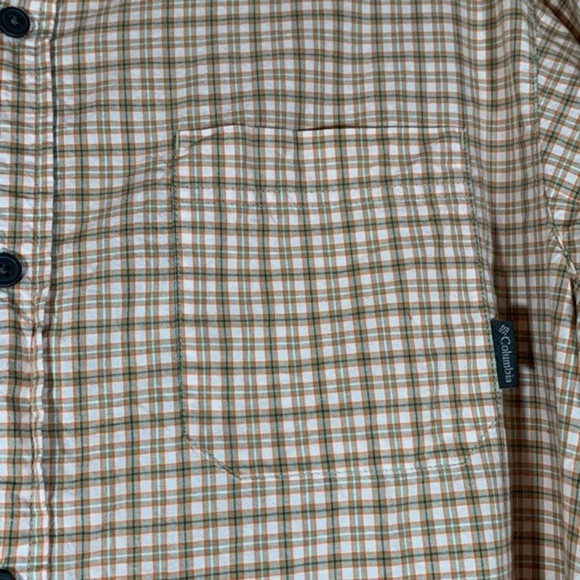 Columbia Men’s Orange & Green Plaid Button Down Shirt - Picture 4 of 8